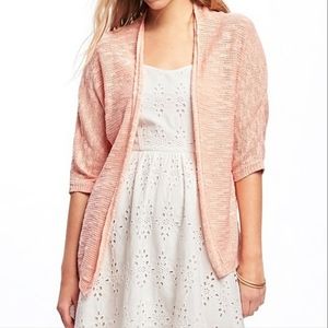 SAY WHAT? Peach Lightweight Dolman Sleeve Open Cardigan SIZE: XS